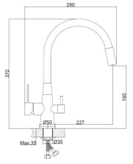 Смеситель для кухни Haiba HB76858-3 с подключением фильтра питьевой воды пепельный