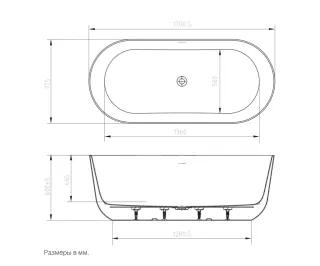 Акриловая ванна ArtMax AM-GENOVA-1700-770 170x77 см белый