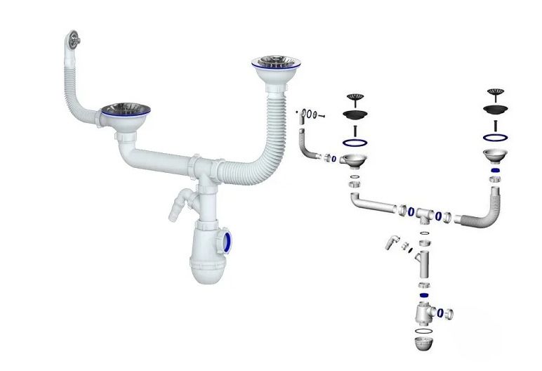 Сифон Granula  для кухонной мойки Сифон для гибридов 3143-11-40