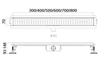 Душевой лоток Haiba HB93400 40см сатин