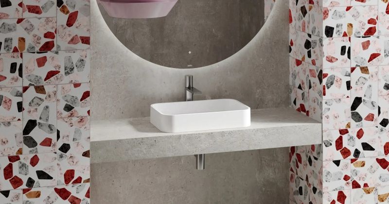 Накладная раковина Salini Callista 01 S-Stone 1101204SMRH 55см RAL снаружи