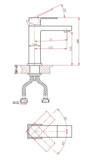 Смеситель для раковины DQ Bayern.Liszt DA1512105 чёрный