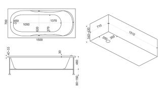 Акриловая ванна Bas Ибица Standart 150x70