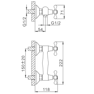 Смеситель для душа Frap F2008 хром