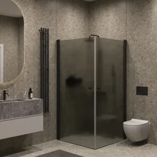 Душевой уголок на монопетле by Deonria U-90-89-6-GM-B1 90x89см чёрный/графит матовый