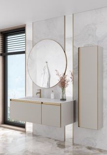 Тумба под раковину Armadi Art Quatro 790-M1-100-CM-MG 100 см кашемир/золото матовое