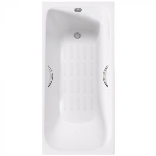 Ванна чугунная Delice Continental PLUS 100х70 с отверстиями под ручки и антискользящим покрытием
