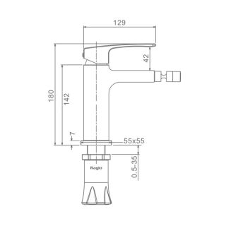 Смеситель для биде Raglo R01.50.03 золотой сатин