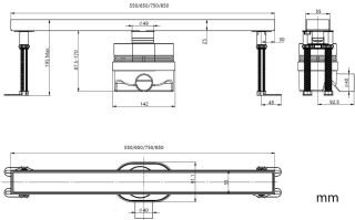 Душевой лоток Allen Brau Priority 9.50021.MG для поддона 75 см графит браш