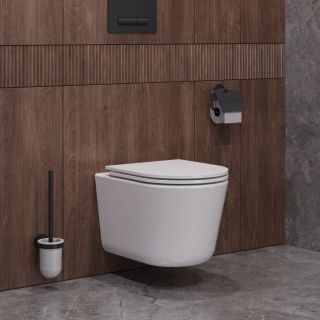 Унитаз подвесной Cezares безободковый с сиденьем и смывом TORNADO Cezares LINER-TOR CZR-38083-49-TH-TOR/SC