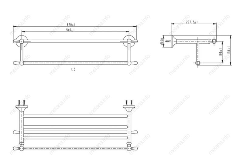 Полка для полотенец Melana MLN-821003 золото