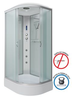 Душевая кабина Niagara NG-33394-14LF с гидромассажем 130x90см серебро/матовое