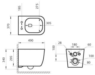 Подвесной унитаз Art&Max Rimini безободковый белый AM204CHR