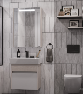 Тумба под раковину Акватон Верди 60см белый/ясень фабрик 1A206701VDAV0