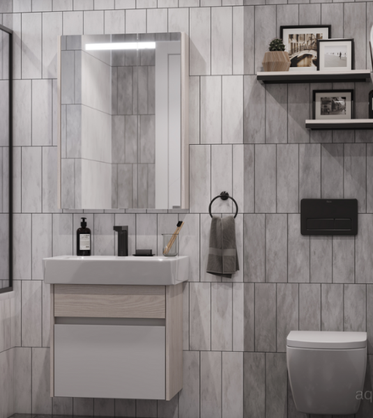 Тумба под раковину Акватон Верди 60см белый/ясень фабрик 1A206701VDAV0