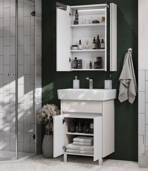 Тумба под раковину Акватон Верди 60см белый/ясень фабрик 1A206701VDAV0