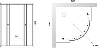 Душевой уголок Triton Стандарт Щ0000064828 100x100 см профиль белый стекло с узором