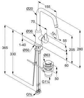 Смеситель для раковины Kludi Pure&Easy хром 370230565