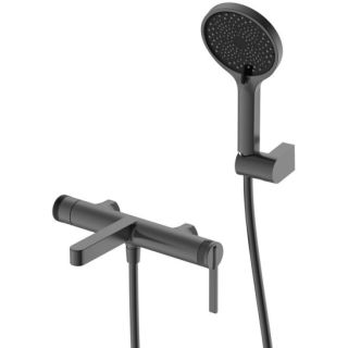 Смеситель для ванны с душем DQ Bonn короткий излив графит (DA1703206)