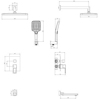 Душевая система DQ для ванны и душа Dortmund встраиваемая с изливом браш.роз.золото (DA1715633)