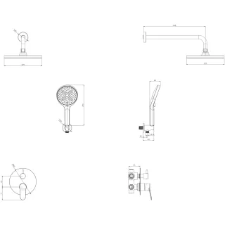 Душевая система DQ для ванны и душа Stuttgart встраиваемая хром (DA1775701)