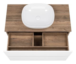 Напольная тумба под раковину Brevita Dakota DAK-07100-19/01-2Я 100см дуб Галифакс олово/белый