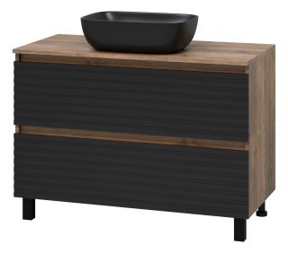 Напольная тумба под раковину Brevita Dakota DAK-07100-19/02-2Я 100см дуб Галифакс олово/чёрный