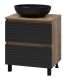 Напольная тумба под раковину Brevita Dakota DAK-07060-19/02-2Я 60см дуб Галифакс олово/чёрный