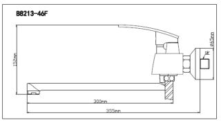 Смеситель для ванны с душем BOOU B8213-46F хром