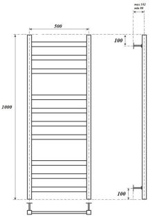 Полотенцесушитель водяной Point Меркурий PN83150W 50x100см белый