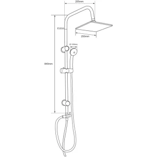 Душевая стойка Aquanet Passion S AF300-70-S-B 261837 чёрный матовый