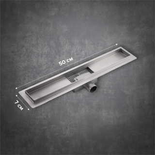 Душевой лоток РМС ТЛ-03-50х7 50см нержавеющая сталь