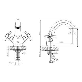 Смеситель для раковины Decoroom хром/белый DR51011-White