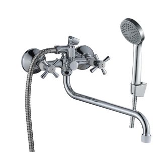 Смеситель для ванны Decoroom с ручным душем хром/белый DR51045-White