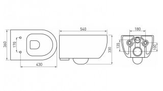 Подвесной унитаз Berges EGO XL Rimless 082228 сиденье EGO XL Slim SO белый матовый