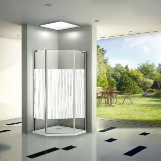 Душевой уголок Good Door Pandora R-100-T-CH стекло прозрачное с рисунком Тростник