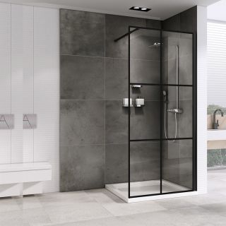 Душевая перегородка ABBER Immer Offen 100см чёрный AG62100B8