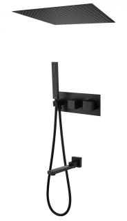 Душевая система ABBER Daheim AF8254B с термостатом чёрный матовый