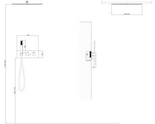 Душевая система ABBER Daheim AF8255B с термостатом чёрный матовый