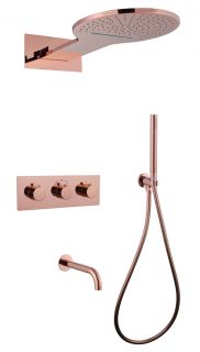 Душевая система ABBER Wasser Kreis AF8150RG с термостатом розовое золото