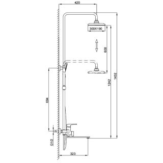 Душевая стойка Frap F2471-6 черный