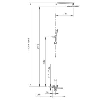 Душевая стойка Gappo G2417-6 чёрный