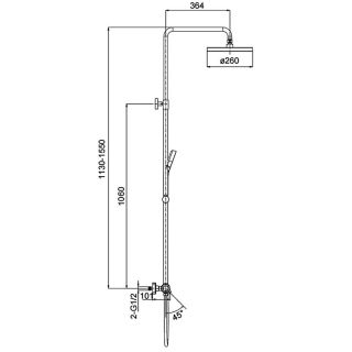 Душевая стойка Gappo G2495-76 с термостатом чёрный
