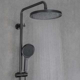 Душевая стойка Gappo G2495-79 с термостатом оружейная сталь