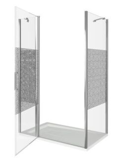 Боковая часть Good Door FANTASY SP-80-F-CH стекло прозрачное с зеркальным рисунком Фэнтази