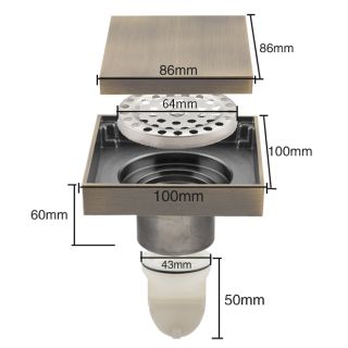 Душевой трап Gappo G81005-4 бронза
