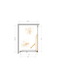 Душевой уголок CEZARES LUX-AH-FS-1-70/100-C-GM оружейная сталь