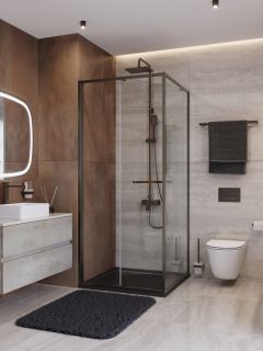 Душевой уголок CEZARES LUX-AH-FS-1-90/100-C-GM оружейная сталь