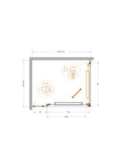 Душевой уголок CEZARES LUX-AH-FS-11-100/80-C-GM оружейная сталь 