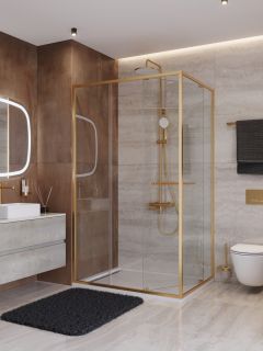 Душевой уголок CEZARES LUX-AH-FS-11-120/90-C-BORO брашированное золото